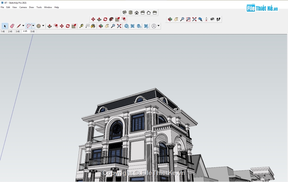biệt thự 3 tầng,Sketchup biệt thự,model 3d sketchup biệt thự,file 3d sketchup biệt thự